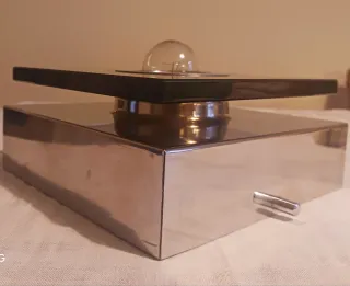 Applique vintage anni 70 vetro e metallo