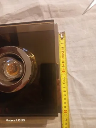 Applique vintage anni 70 vetro e metallo