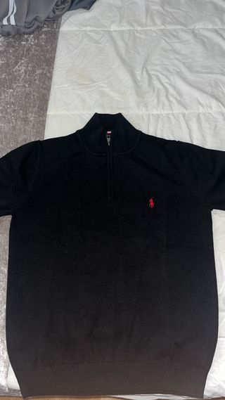 Jersey Polo Ralph Lauren Negro Media Cremallera