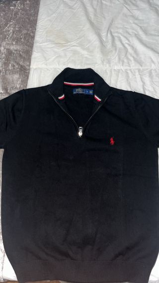 Jersey Polo Ralph Lauren Negro Media Cremallera