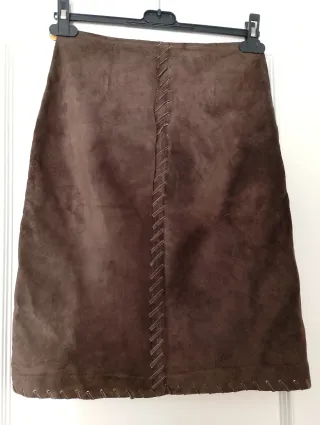Falda ante marrón talla XS