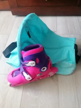 Patines en línea rosas y morados niña