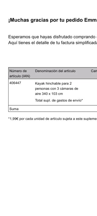 Kayak Hinchable 2 Personas 3 Cámras Aire 340 x 103