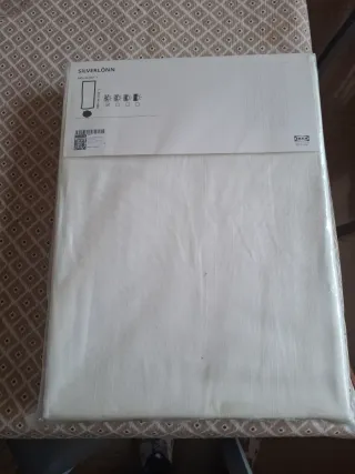 Hoja de cortina blanca de algodón