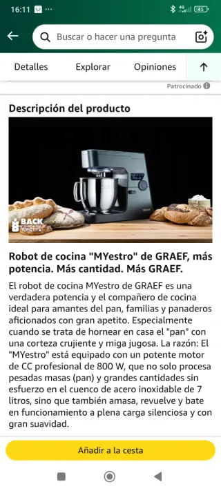Robot de cocina GRAEF MYestro KM7016
