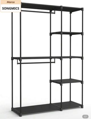 Armario SONGMICS Negro Metal/Plástico