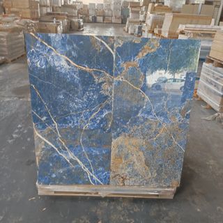 Lote 17m2 azulejo imitación mármol azul