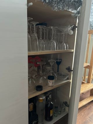 Mueble aparador pino macizo blanco veta visible