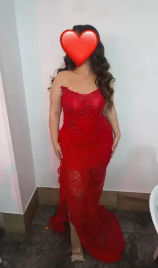 ¡¡PRECIOSO!!Vestido de fiesta rojo encaje