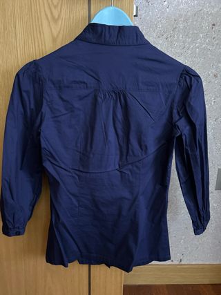Camisa chica azul marino manga 3/4 talla S