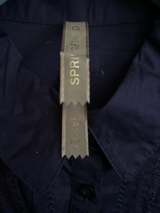 Camisa chica azul marino manga 3/4 talla S