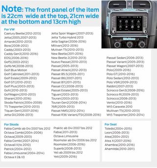 Radio Coche VW Passat Caddy Tiguan