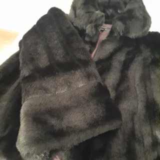 chaqueton Zara Basic piel sintética negro