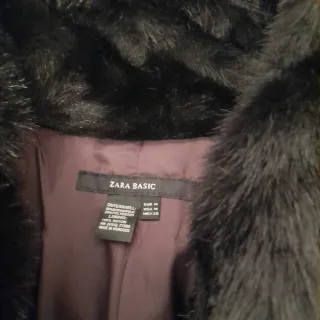 chaqueton Zara Basic piel sintética negro