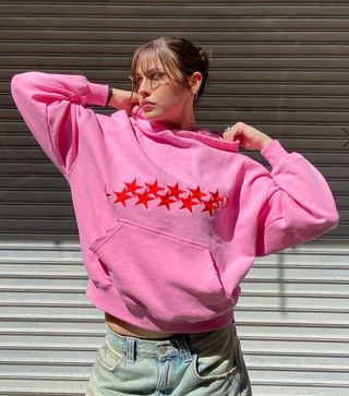 Sudadera rosa Cold Culture con estrellas
