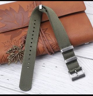 Correa Reloj Nylon 22mm Verde Kaki