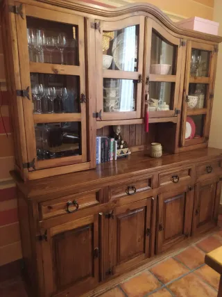 Mueble Mexicano Madera y Cristal