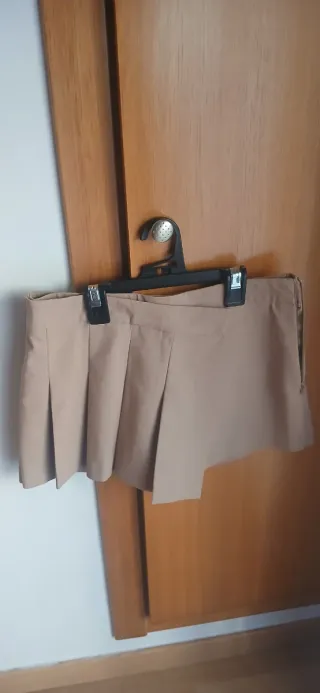 Falda pantalón beige