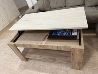 Mesa de centro elevable madera