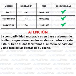 Tapas bujes Volkswagen para llantas 55 mm (4 u.)