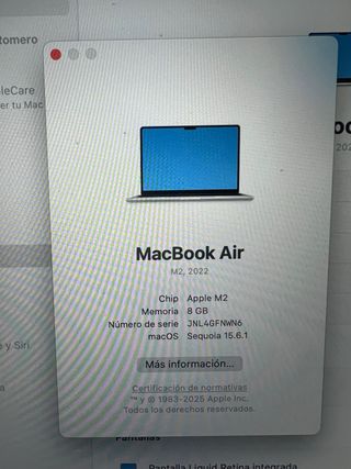 MacBook Air 2022 Plata