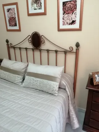 Cabecero de forja como nuevo y regalo lo 3 cuadros