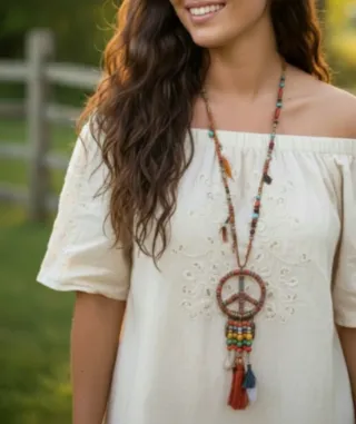 Collar Largo Boho Hippie Étnico Vintage