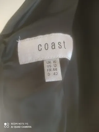 Vestido de fiesta Coast negro talla 16