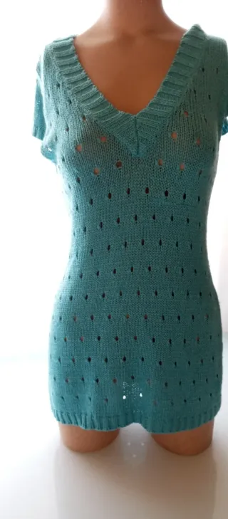 Vestido de lana XL con calados