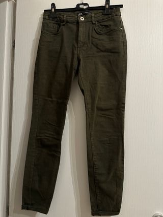Pantaloni skinny Zara verdi militari