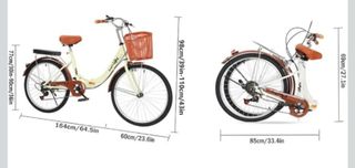 Bicicleta Retro pleacable 24" Nueva Impecable