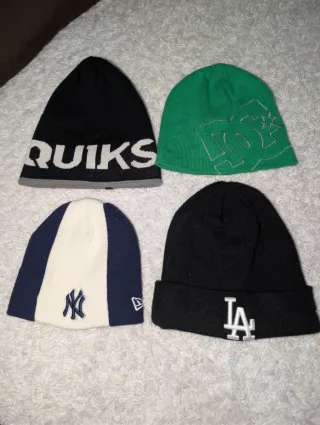 Lote 4 Gorros Invierno DC, NY, LA, Quiksilver