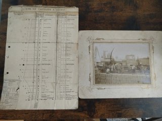 Plano antiguo línea férrea Castejón Bilbao + Foto