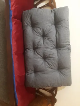 Cojín Cabecero Cama Gris y Rojo