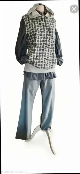 Chaleco con capucha estilo rock and roll