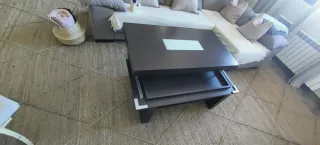 Mesa de centro moderna madera y cristal