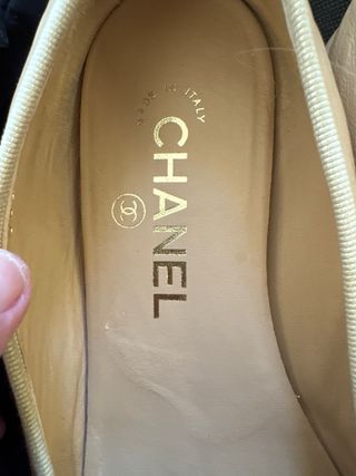Chanel Bailarinas Beige y Negro Talla 36 1/2