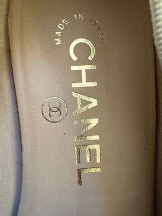 Chanel Bailarinas Beige y Negro Talla 36 1/2