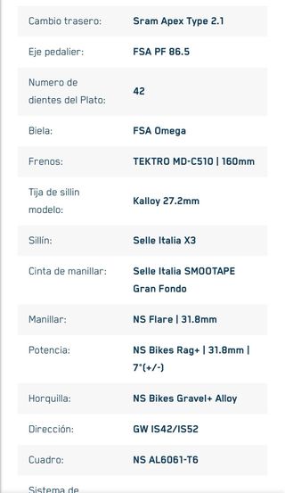 Bicicleta Gravel NS BIKES Talla M