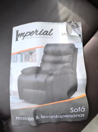 Sillón masaje reclinable polipiel marrón oscuro