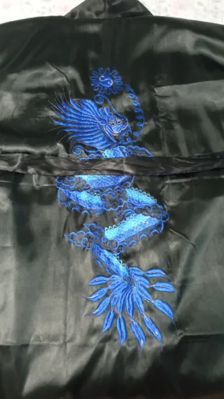 Kimono uomo nero e blu double face