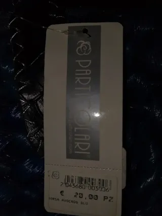 Borsa donna blu con decorazioni