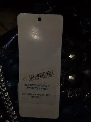 Borsa donna blu con decorazioni