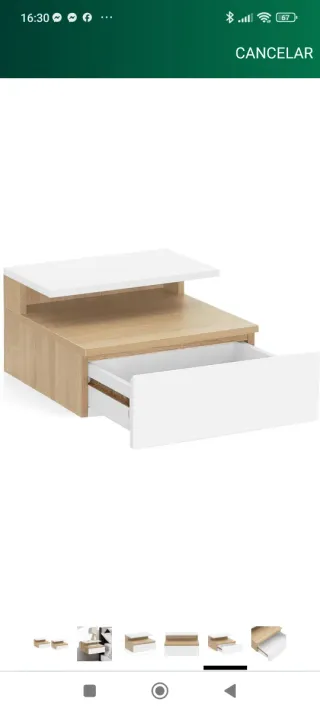 Mesitas de noche madera y blanco