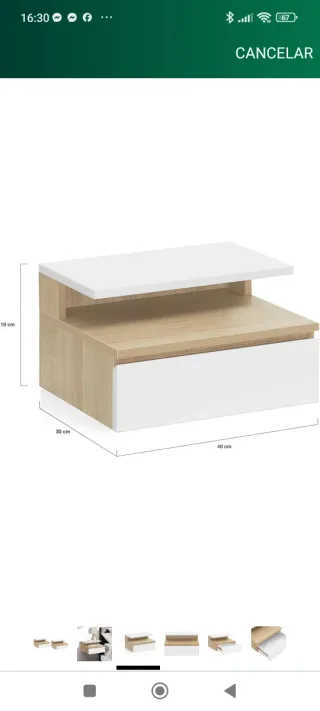 Mesitas de noche madera y blanco