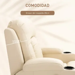 Sillón Relax Masaje Reclinable Beige