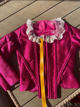 Traje de Fallera, manteletas plata y Zapatos