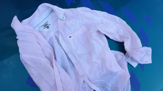 Camicia Tommy Jeans a righe rosa taglia XS