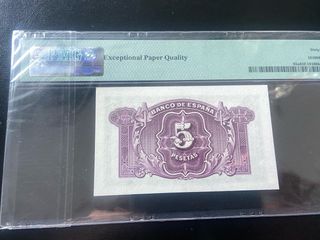 Billete 5 Pesetas España 1935 PMG 65