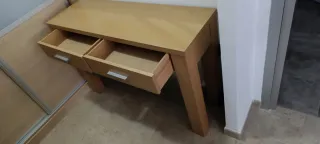 Mueble de entrada con espejo color roble